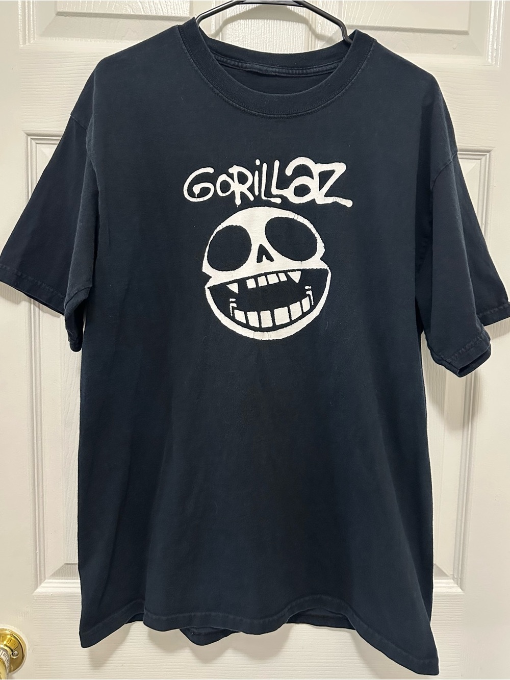 Vintage Gorillaz Russel Hobbs Skull Face T-Shirt Black Demon Days Phase 2 Large